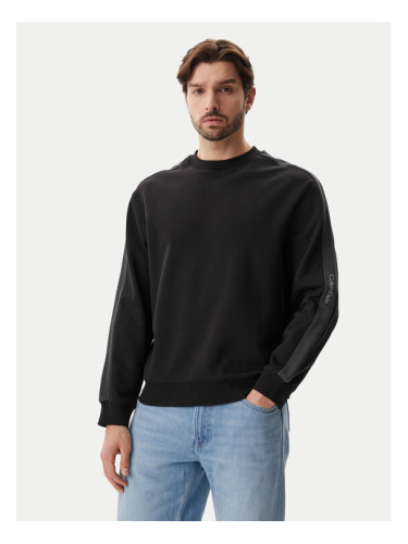 Calvin Klein Jeans Суитшърт Logo Tape J30J327230 Черен Regular Fit