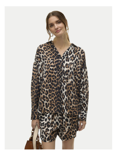 Vero Moda Риза Josie 10315150 Кафяв Oversize