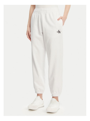 Calvin Klein Jeans Долнище анцуг Monologo LV047B235G Бял Regular Fit