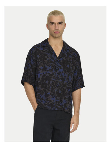 Only & Sons Риза Harris 22032732 Тъмносин Relaxed Fit