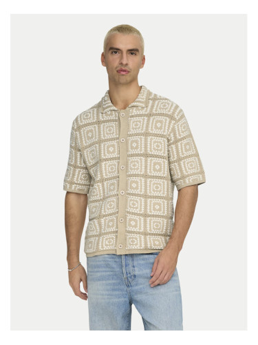 Only & Sons Риза Bart 22033329 Бежов Relaxed Fit