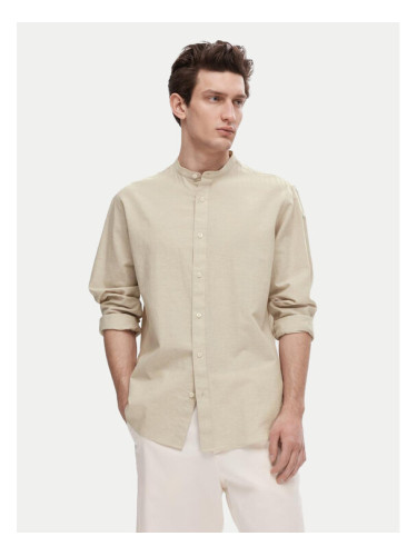 Selected Homme Риза New Linen 16079054 Бежов Regular Fit