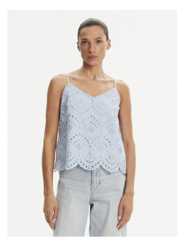 Pieces топ Vilde 17156563 Светлосиньо Regular Fit