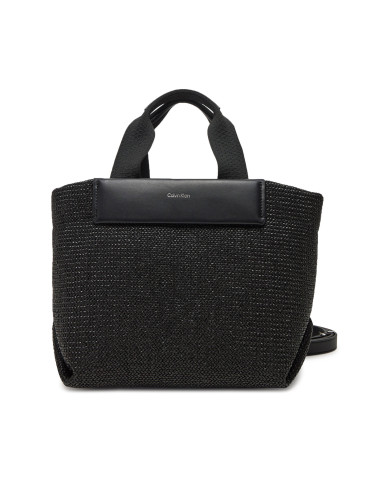 Дамска чанта Calvin Klein Ck Raffia Small Tote Crossbody K60K613026 Черен
