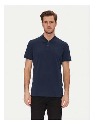 Blend Тениска с яка и копчета 20717857 Тъмносин Regular Fit