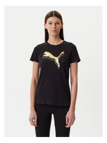 Puma Тишърт Essentials Metallic 684995 Черен Regular Fit