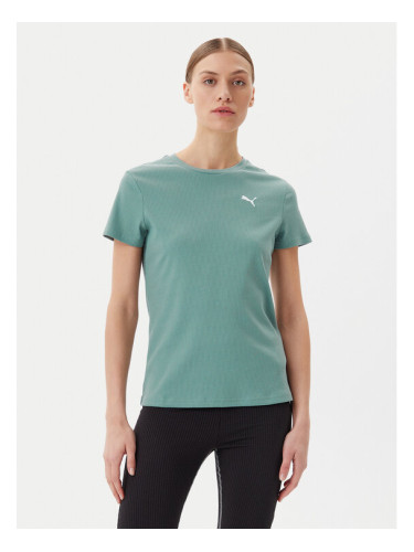 Puma Тишърт Ess Elevated 685021 Зелен Slim Fit
