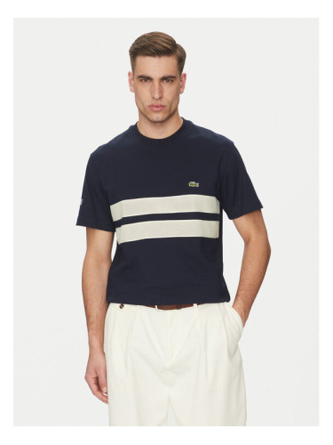 Lacoste Тишърт TH9769 Тъмносин Regular Fit