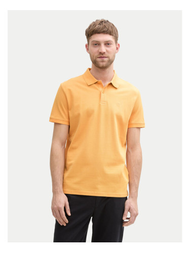 Tom Tailor Тениска с яка и копчета 1031006 Оранжев Regular Fit