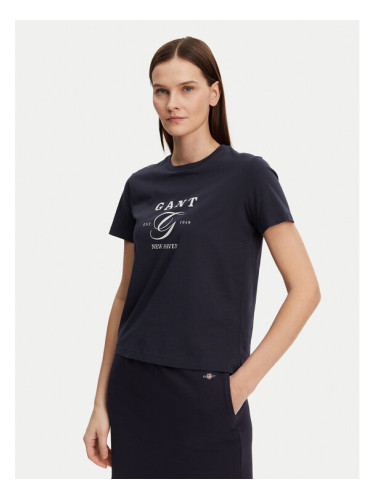 Gant Тишърт 4200563 Тъмносин Regular Fit