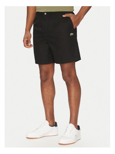 Lacoste Шорти от плат GH7220 Черен Relaxed Fit
