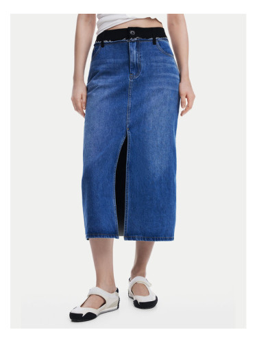 Desigual Дънкова пола 25SWFD02 Син Regular Fit