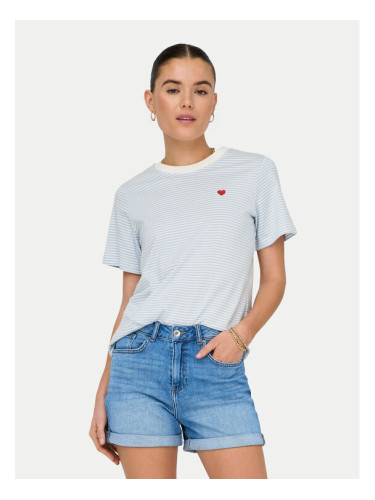 JDY Тишърт Pisa 15298612 Светлосиньо Regular Fit