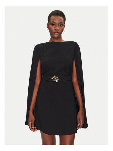 Simona Corsellini Коктейлна рокля P25CPAB05501 Черен Loose Fit