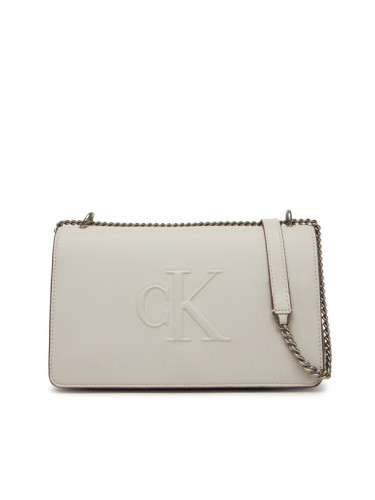Calvin Klein Jeans Дамска чанта Sculpted Ew Flap25 Shoulder Bag LV04K3035G Бял