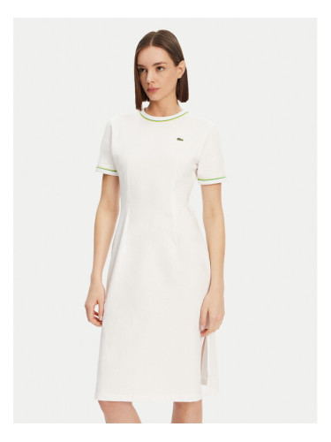 Lacoste Ежедневна рокля EF9988 Бял Slim Fit