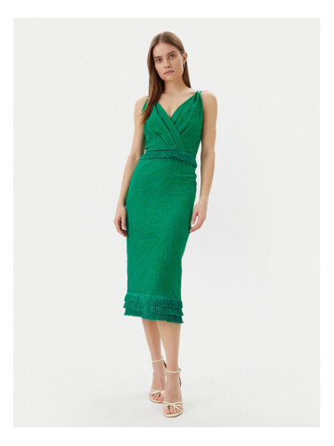 Simona Corsellini Коктейлна рокля P25CPAB02001 Зелен Slim Fit