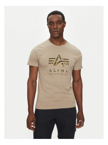 Alpha Industries Тишърт Camo Puff 146506 Бежов Regular Fit