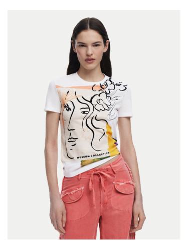 Desigual Тишърт Collection 25SWTKAC Бял Regular Fit