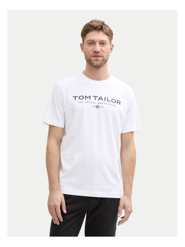Tom Tailor Тишърт 1045773 Бял Regular Fit