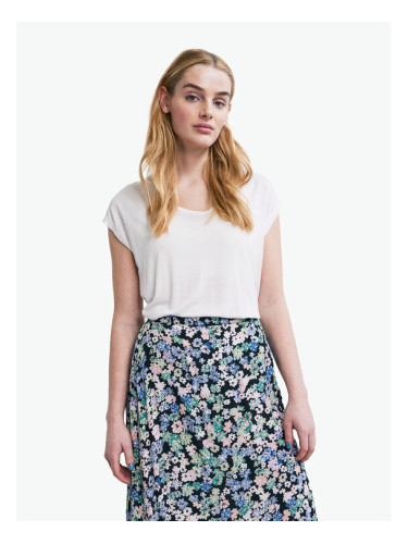 Pieces Тишърт Billo 17078732 Бял Loose Fit