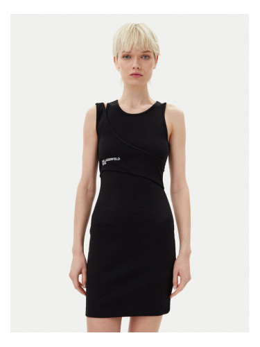 Karl Lagerfeld Jeans Ежедневна рокля A2W13032 Черен Slim Fit