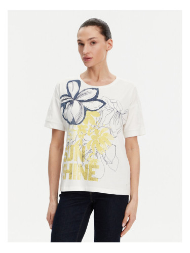 Olsen Тишърт 11105007 Бял Relaxed Fit