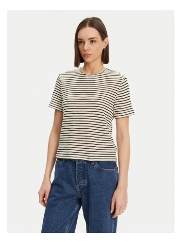 Pieces Тишърт Manilla 17155073 Екрю Loose Fit