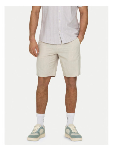 Only & Sons Шорти от плат Leo 22028301 Бежов Regular Fit
