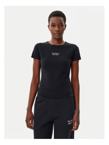 New Balance Тишърт WT51958 Черен Slim Fit