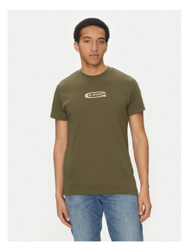 G-Star Raw Тишърт Old Skool D25967-C812 110 Зелен Regular Fit