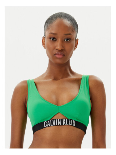 Calvin Klein Swimwear Горнище на бански KW0KW02745 Зелен