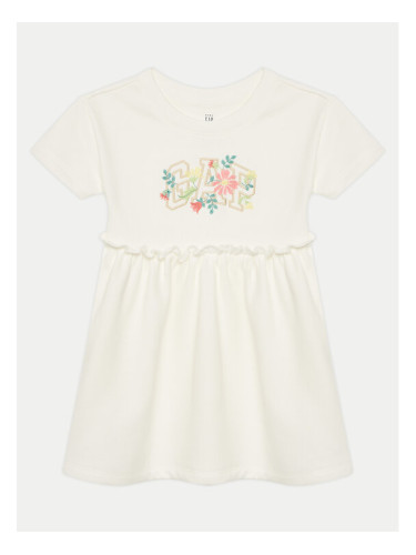 Gap Ежедневна рокля 736116-01 Екрю Regular Fit