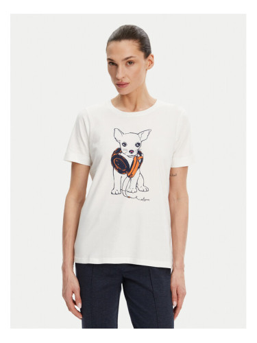 Olsen Тишърт 11105029 Бял Slim Fit