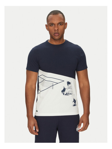 Lacoste Тишърт TH0031 Тъмносин Regular Fit