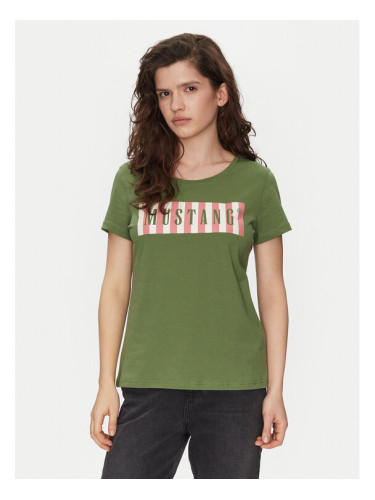 Mustang Тишърт Alma 1016138 Зелен Regular Fit