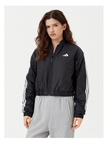 adidas Яке бомбър Essentials 3-Stripes JD1296 Черен Loose Fit