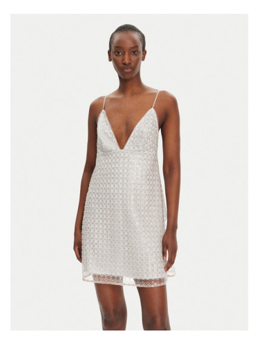 ROTATE Коктейлна рокля 113710800 Бежов Slim Fit