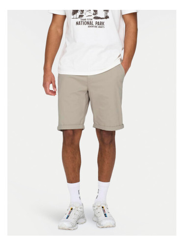 Only & Sons Шорти от плат Peter 22027905 Бежов Regular Fit