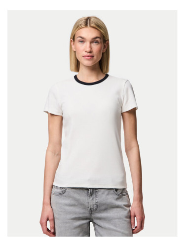 Pieces Тишърт May 17154483 Бял Slim Fit