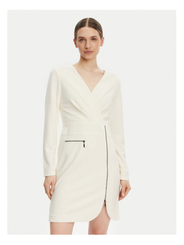 DKNY Коктейлна рокля DD4JI62A Екрю Slim Fit