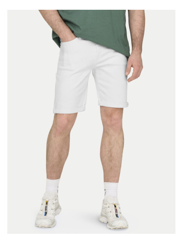 Only & Sons Дънкови шорти Ply 22029297 Бял Regular Fit