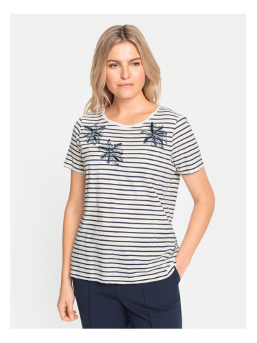Olsen Тишърт 11105068 Екрю Regular Fit