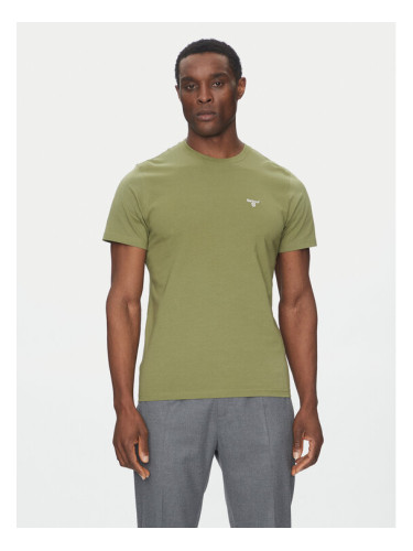Barbour Тишърт Essential Sports MTS0331OL39 Зелен Tailored Fit