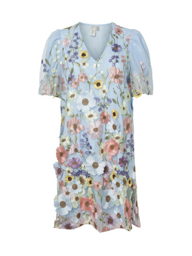 YAS Коктейлна рокля Flowering 26037387 Светлосиньо Loose Fit