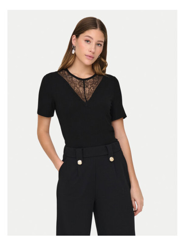 JDY Тишърт Roxy 15341671 Черен Slim Fit