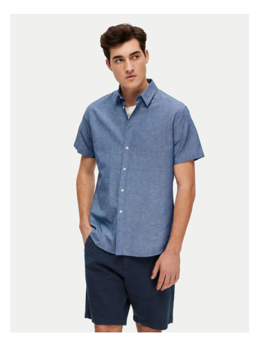 Selected Homme Риза New Linen 16079053 Син Regular Fit