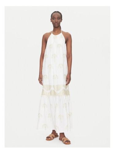 Simona Corsellini Лятна рокля P25CPAB02601 Бял Relaxed Fit