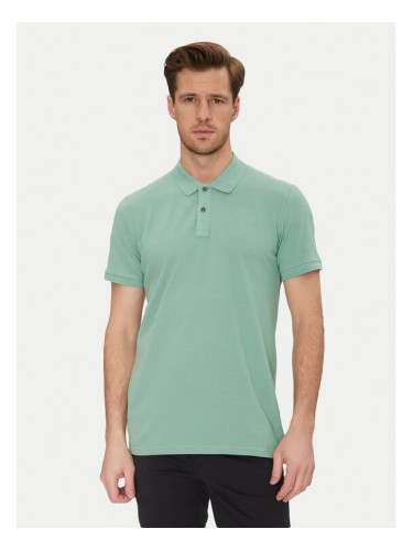 Blend Тениска с яка и копчета 20717857 Зелен Regular Fit