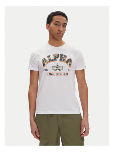 Alpha Industries Тишърт Small Logo 146511 Бял Regular Fit
